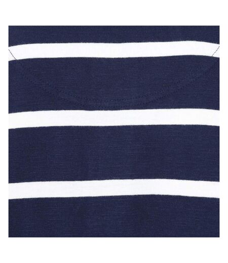 Mens Striped Short-sleeved Rugby Polo Shirt Marine Lazy Jacks