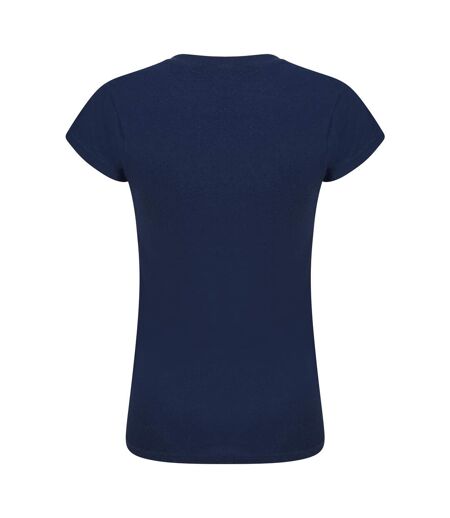 Womens/ladies T-shirt Navy Casual Classic