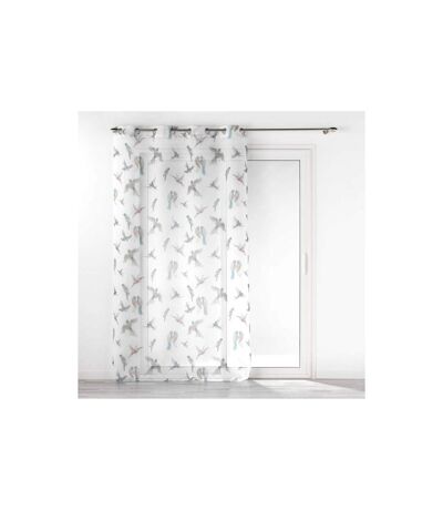 Rideau Voilage à Œillets Imprimé Envolia 140x240cm Blanc