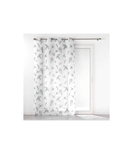 Rideau Voilage à Œillets Imprimé Envolia 140x240cm Blanc