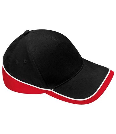 Beechfield Unisex Teamwear Competition Cap Baseball / Headwear (Pack of 2) (Black/Classic Red/White) - UTRW6722