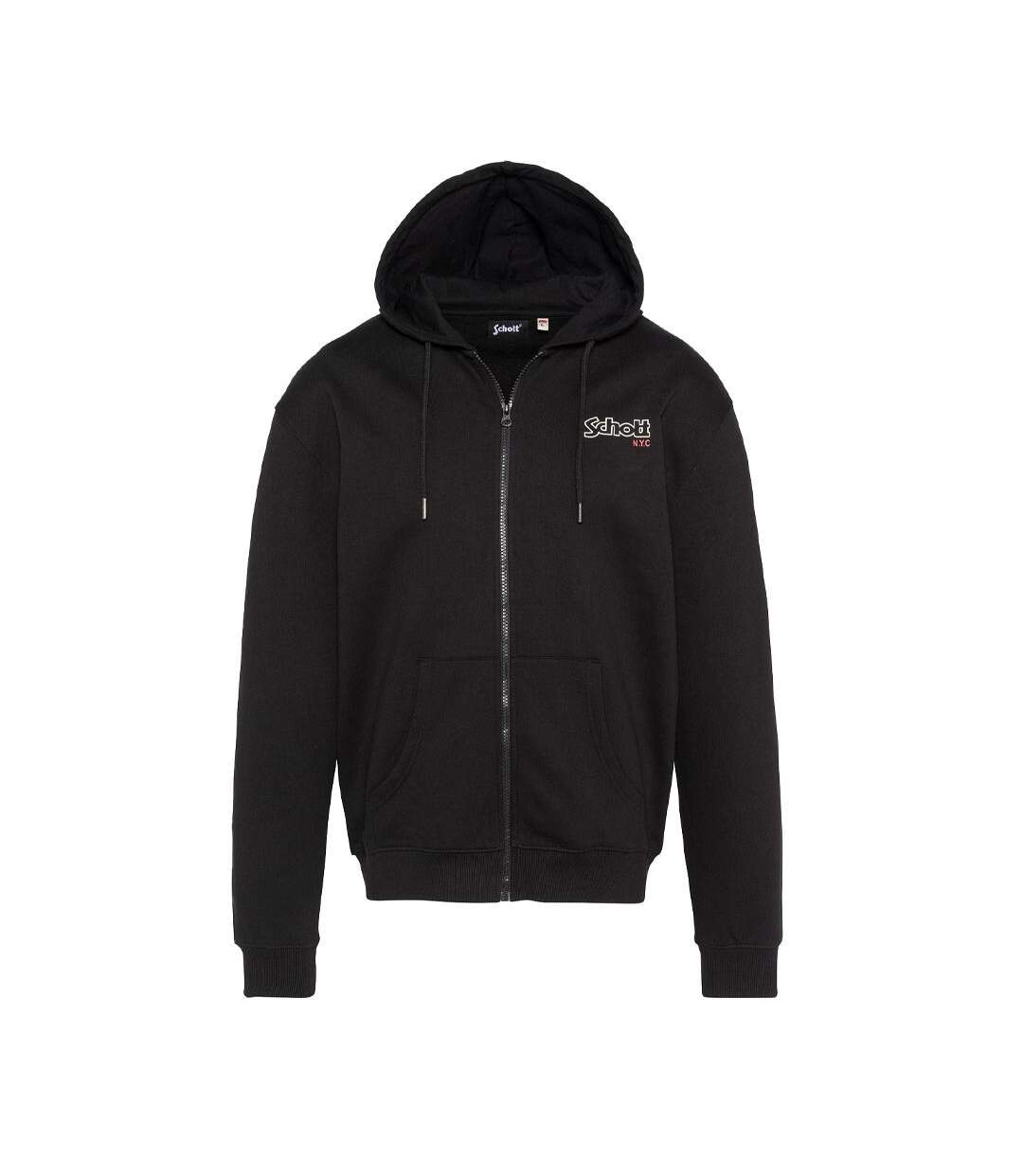 Sweat Zippé Noir Homme Schott SWHSAM - L-1