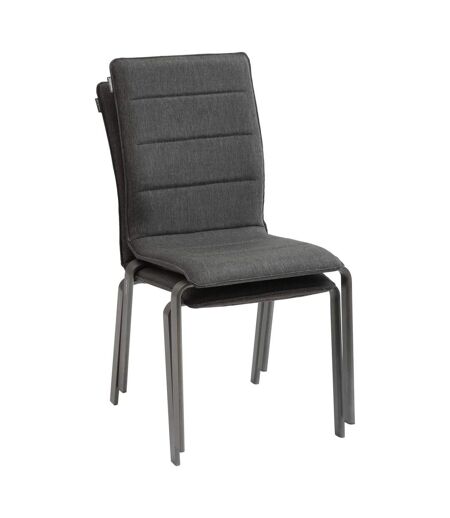 Chaise empilable Diese en aluminium et polytexaline - Anthracite et graphite