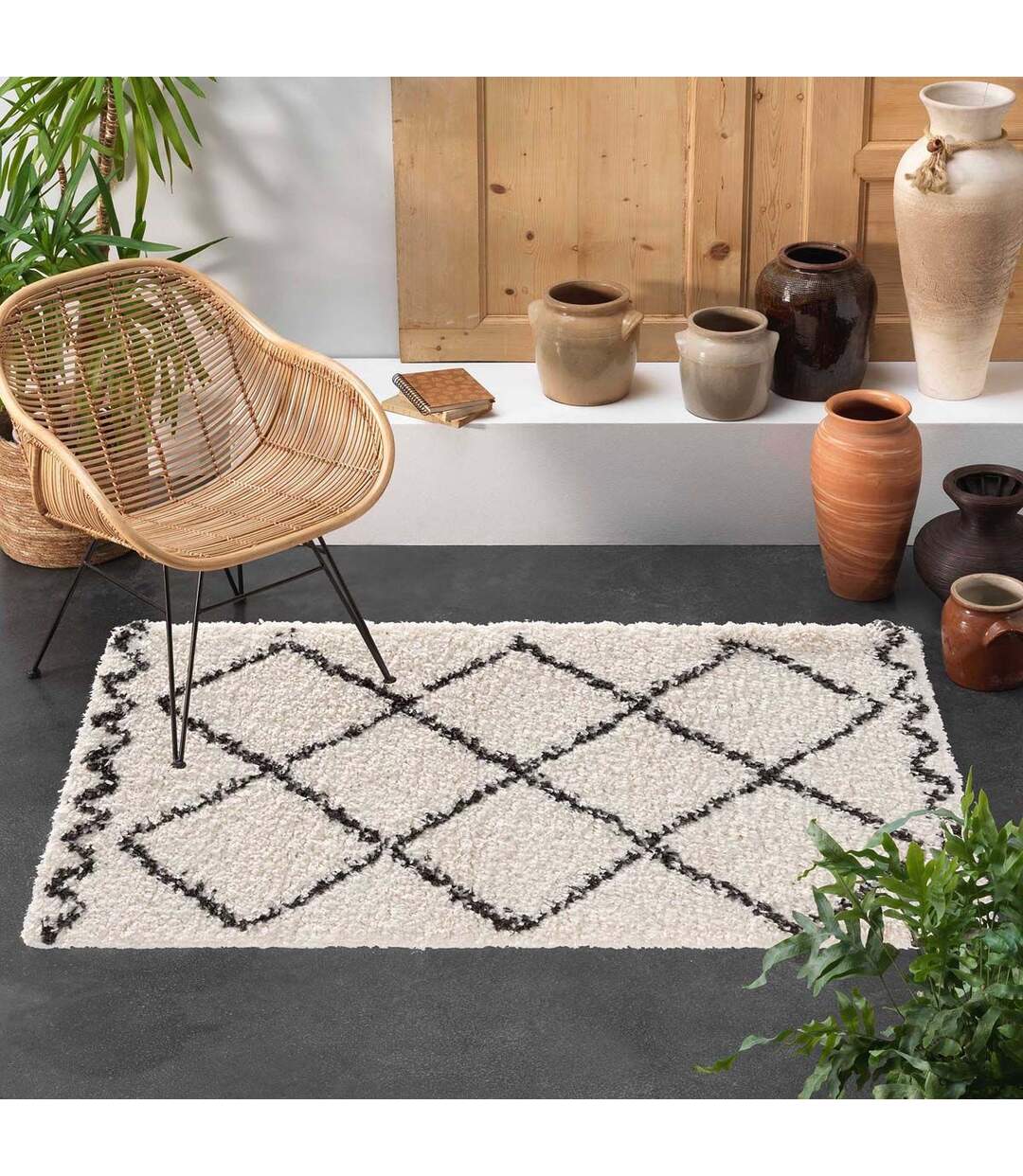 Tapis Déco Imprimé Saoura 60x110cm Beige-3