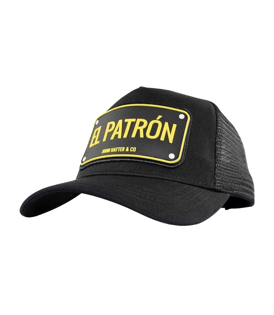 Mens El Parton Logo Snapback Cap Black John Hatter-1