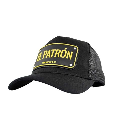 Mens El Parton Logo Snapback Cap Black John Hatter