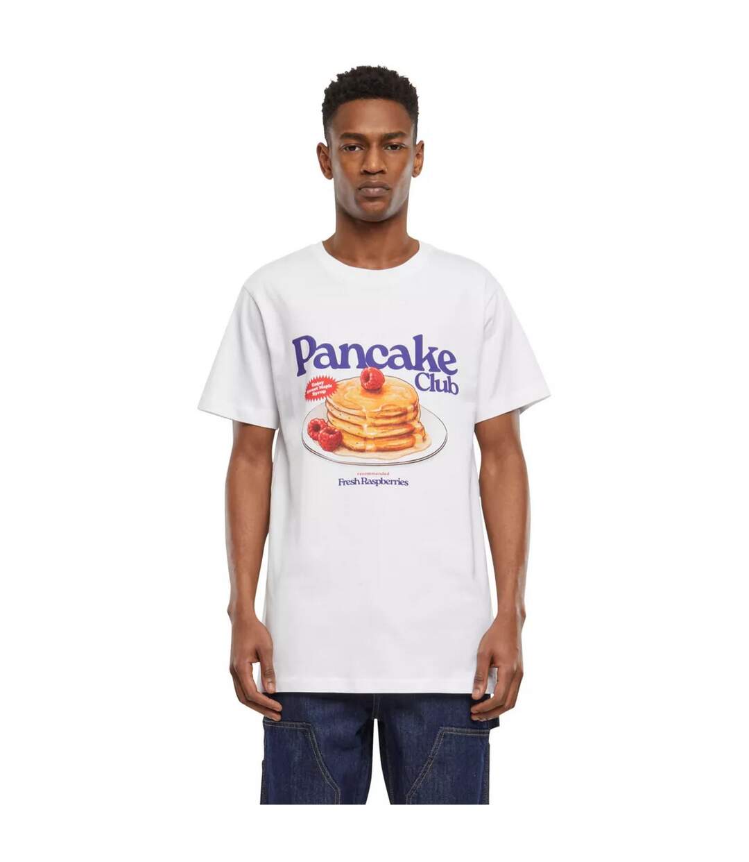 T-shirt Pancake Club Homme Blanc Mister Tee-1