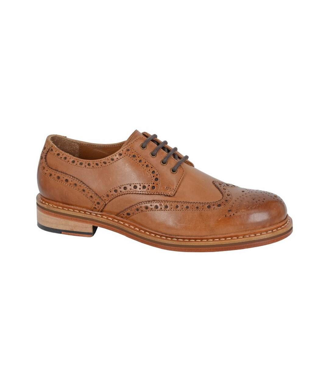 Mens Leather Brogues Tan Woodland-1