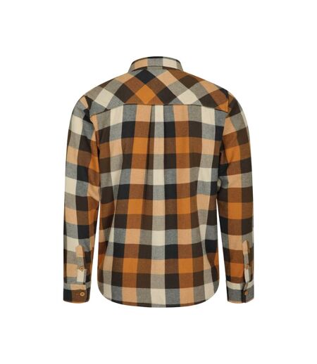 Mens trace flannel long-sleeved shirt rust Mountain Warehouse