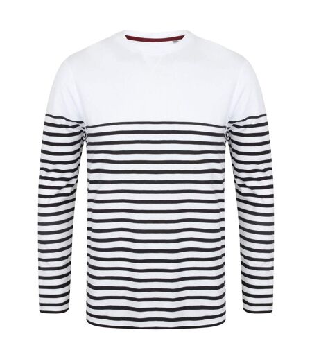 T-shirt breton adulte blanc / bleu marine Front Row