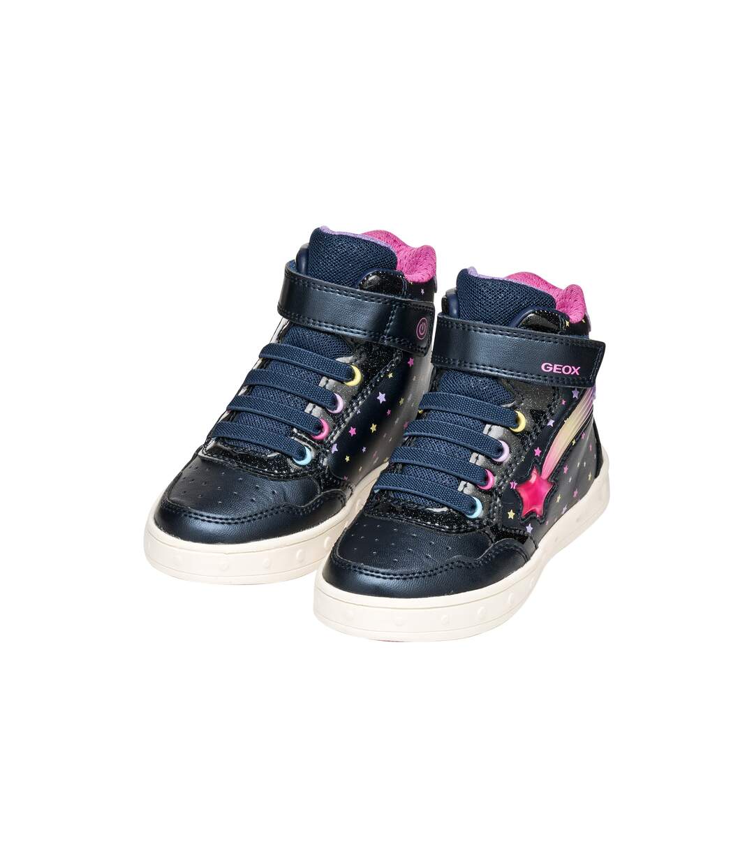 Basket Montante à Lacets Geox Enfant Skylin Girl Synt.Lea+Pea-3