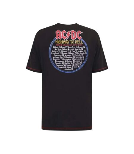 Mens Hugh D555 Highway To Hell Ac/dc Crew Neck Kingsize T-shirt Washed Black Duke