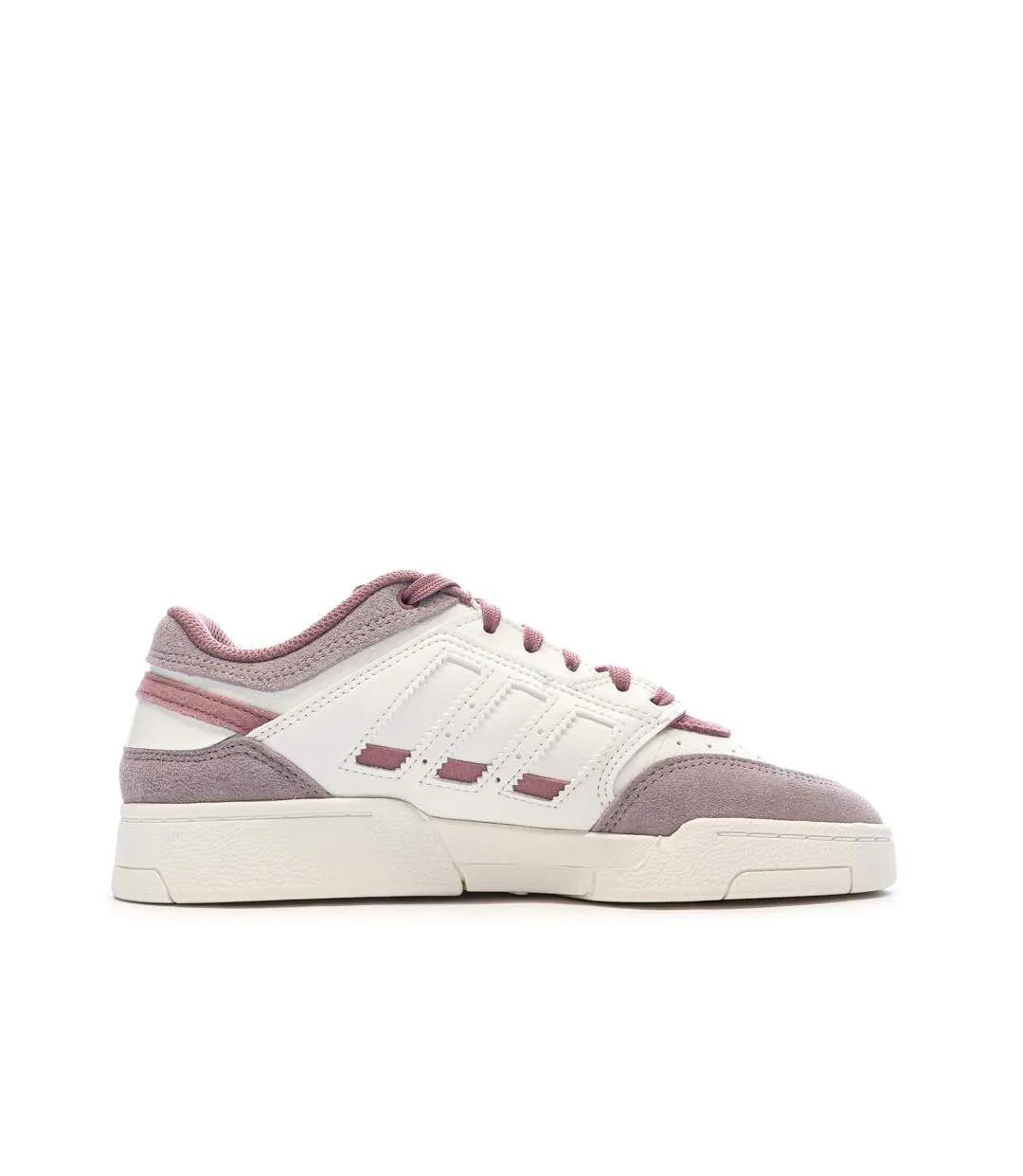 Baskets blanches/mauves femme adidas drop step low w-2
