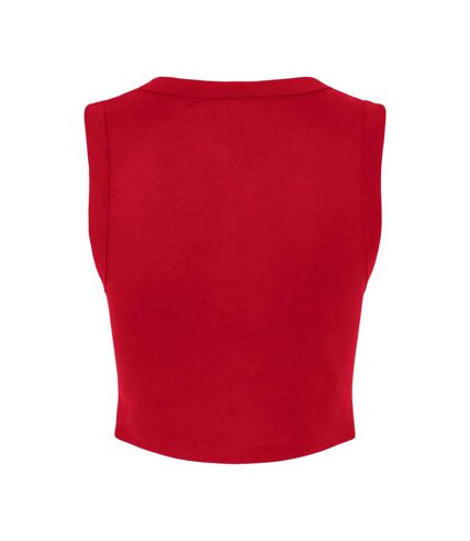 Bella + Canvas Womens/Ladies Plain Micro-Rib Muscle Crop Top (Solid Red) - UTRW10115