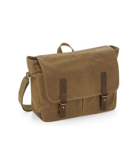 Quadra Heritage Leather Accents Messenger Bag (Desert Sand) (One Size)