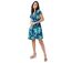 Robe courte légère cache-cœur MARIKA motif bleu turquoise Coton Du Monde-1