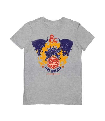 Dungeons & Dragons - T-shirt FIRE BREATH - Adulte (Gris) - UTPM6356
