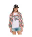 Veste femme satinée allover print avec patch et fil lurex Tropical Vondutch-1