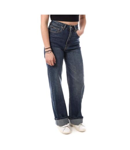 Jean droit bleu foncé femme monday premium wide vintage - l
