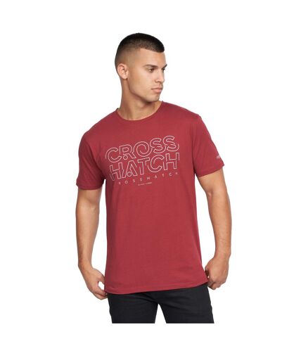 T-shirt helty homme rouge foncé Crosshatch Crosshatch