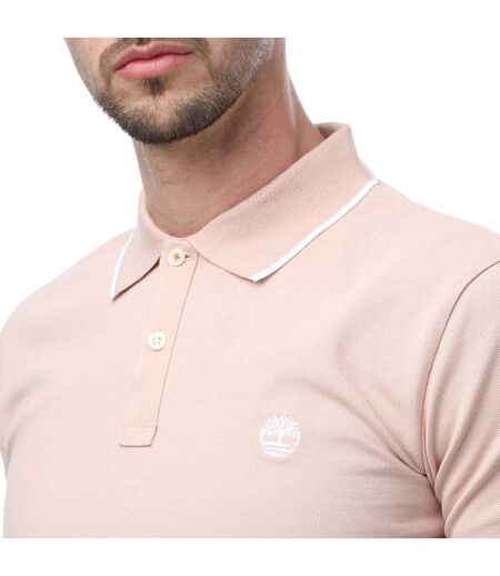 Polo manches courtes homme rose clair Timberland