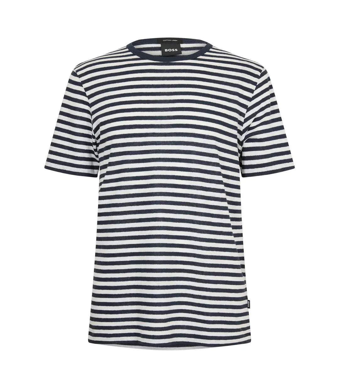 Mens Striped T-shirt Dark Blue Boss-1