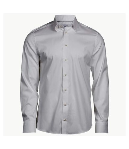 Tee Jays Mens Luxury Stretch Long-Sleeved Shirt (White)