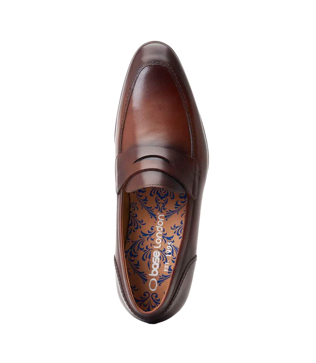 Mens Bruno Leather Penny Loafers Burnt Brown Base London-4