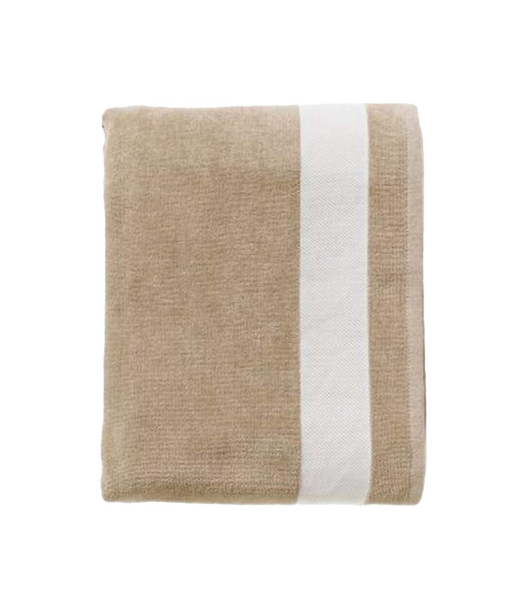SOLS Lagoon Cotton Beach Towel (Beige/White) (One Size) - UTPC2399-1