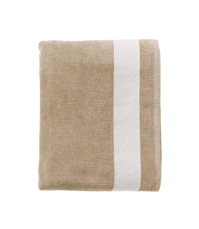 SOLS Lagoon Cotton Beach Towel (Beige/White) (One Size) - UTPC2399