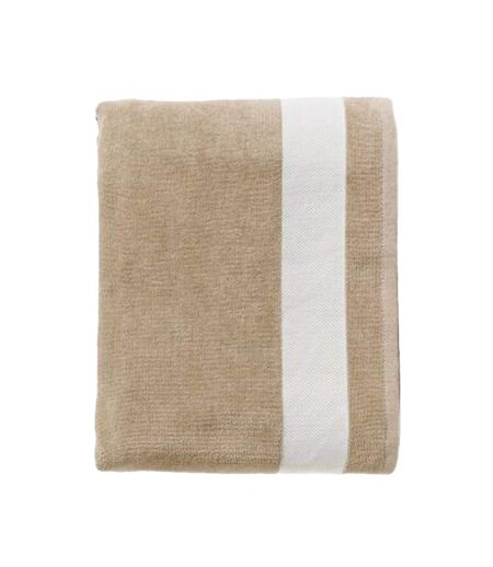SOLS Lagoon Cotton Beach Towel (Beige/White) (One Size) - UTPC2399