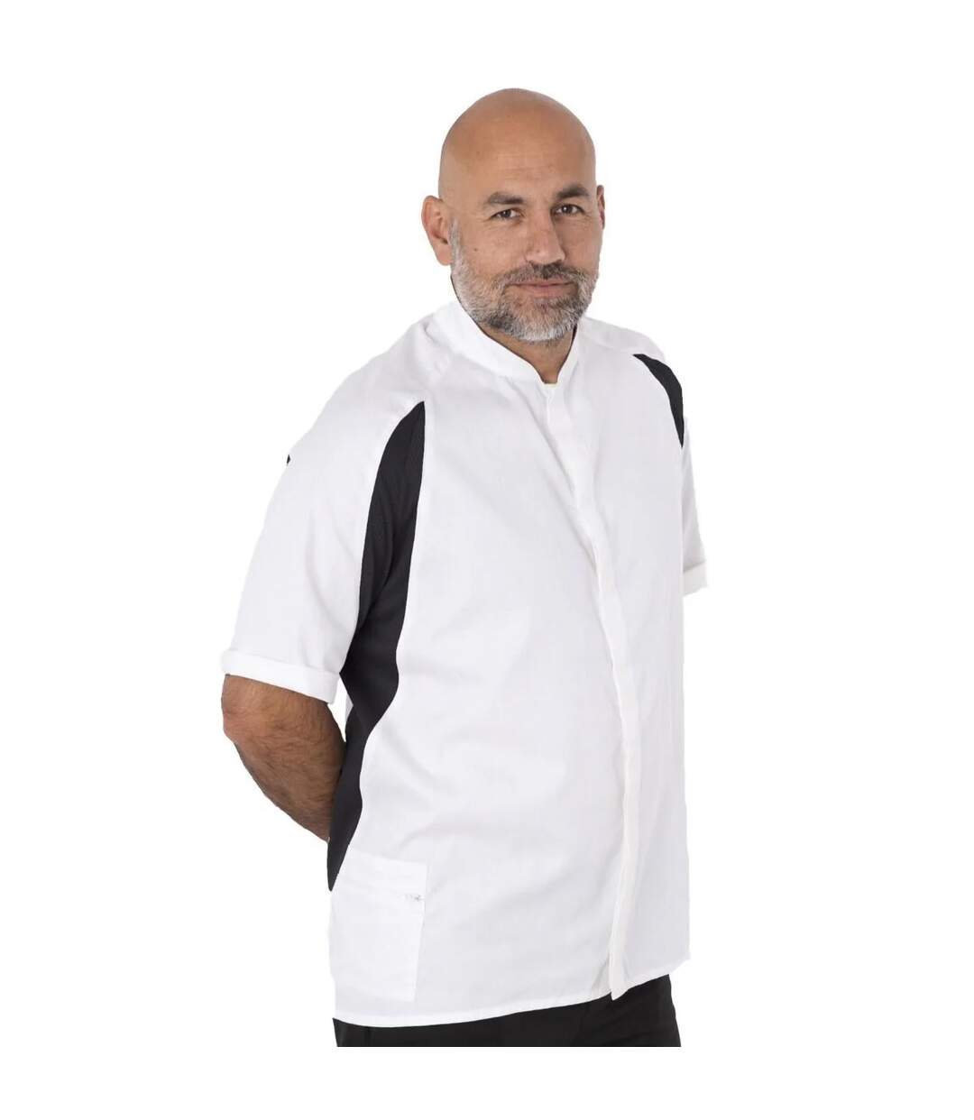 Unisex Adult Single-breasted Chef Jacket White Black Le Chef-1