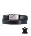 Ceinture en cuir de vachette noir pour homme - Sangle ajustable moderne-1