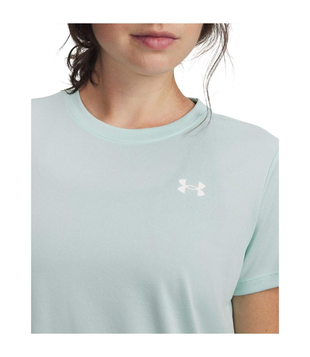T-shirt Tech Femme Turquoise Pâle Blanc Under Armour-3