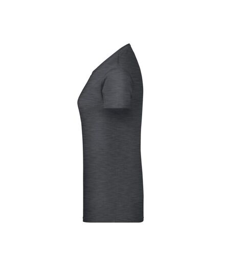 T-shirt Basic Femme Noir Chiné James And Nicholson