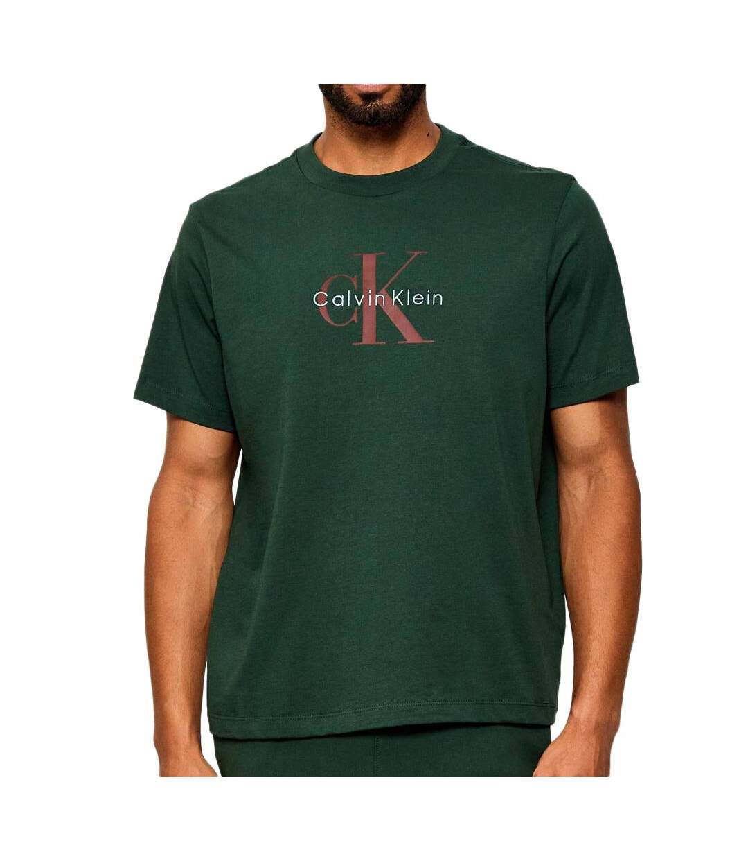 T-Shirt vert homme calvin klein jeans hero-1