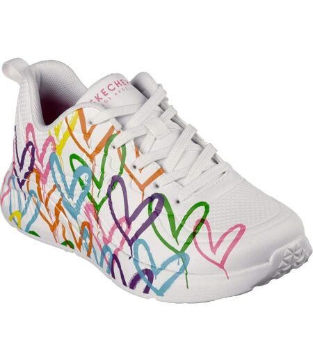 Skechers Womens/Ladies Uno Lite Heart Of Hearts Sneakers (White/Multicolored) - UTFS10808
