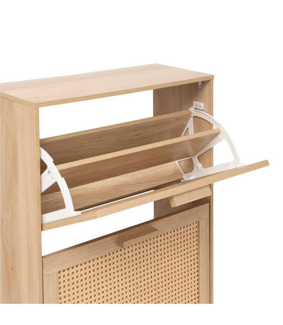 Range chaussures 3 portes effet cannage DRAWY - Beige-4