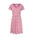 Womens/ladies Essentials Lora Stripe V Neck Skater Dress Dark Burgundy Mountain Warehouse-1