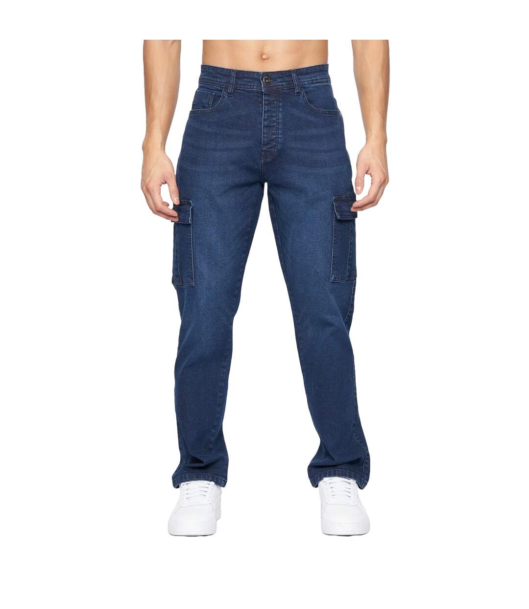 Jean À Poches Kremtap Homme Bleu Foncé Délavé Crosshatch-2