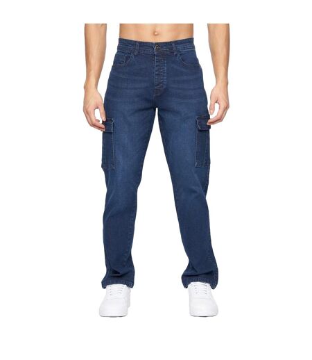 Jean À Poches Kremtap Homme Bleu Foncé Délavé Crosshatch