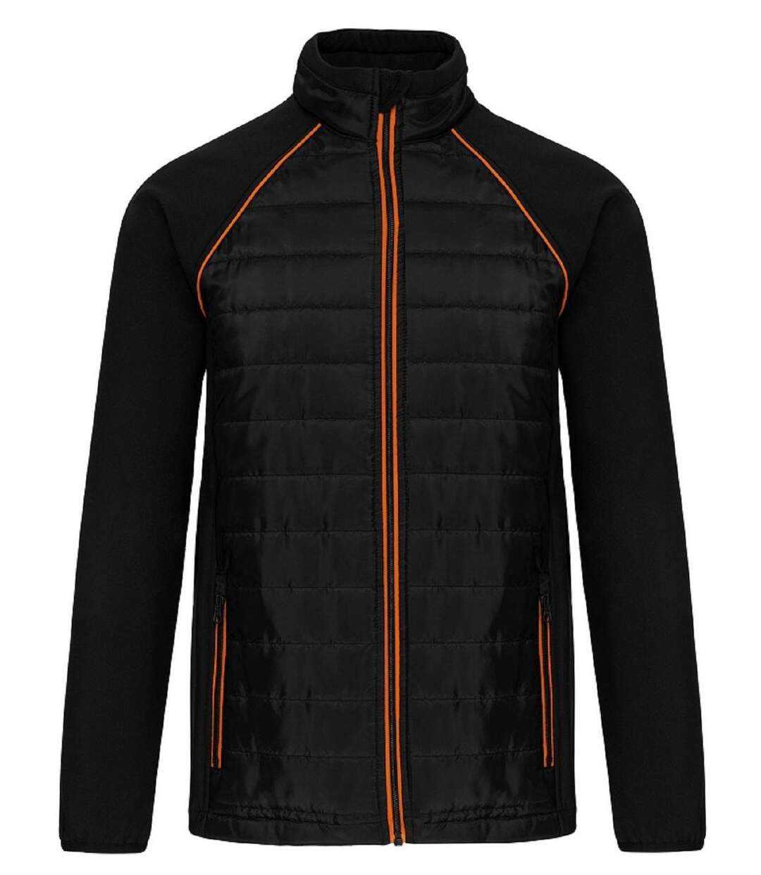 Veste Softshell DayToDay bi-matière - Unisexe - WK6147 - Noir et orange-1