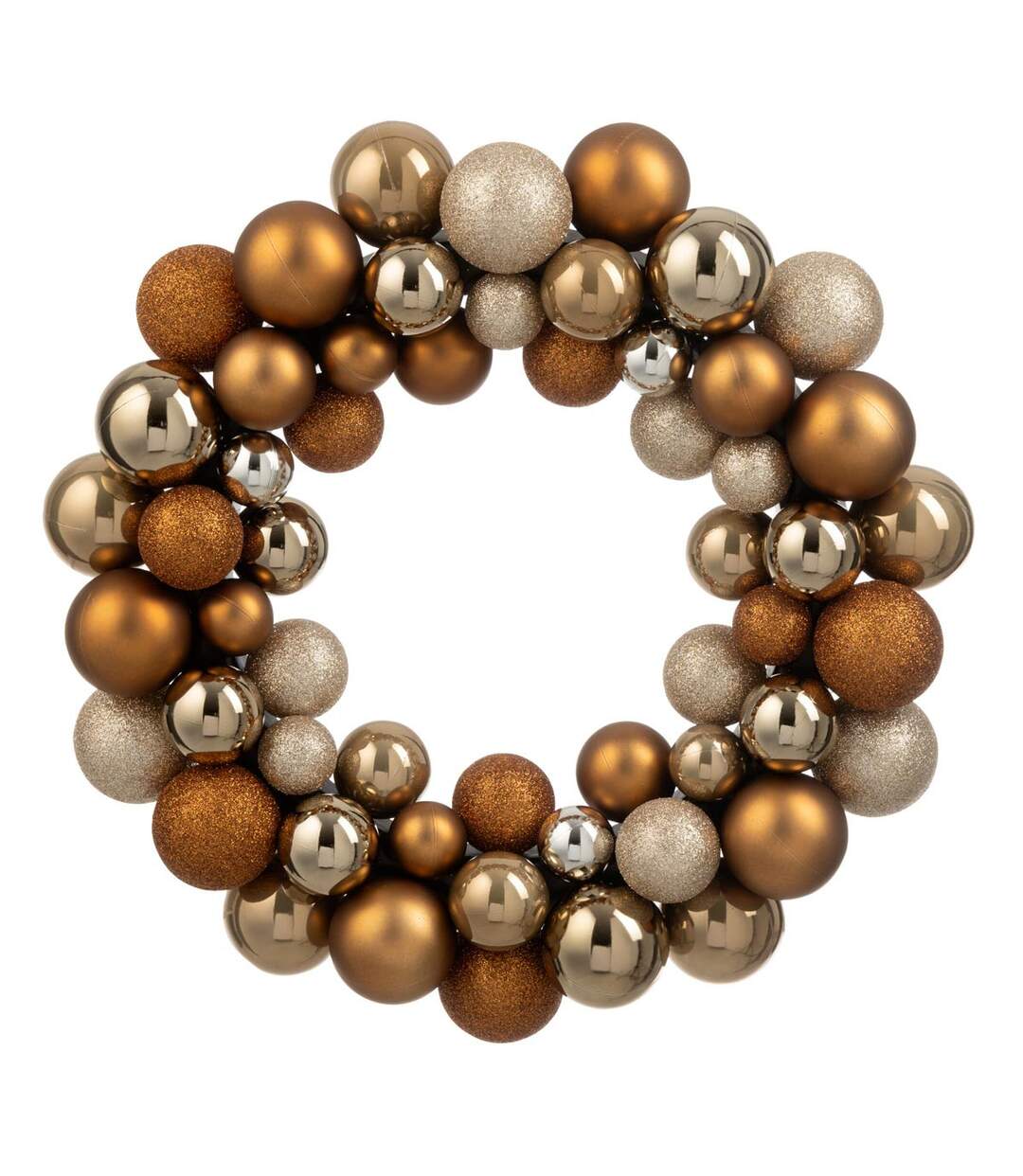 Couronne Boules de Noël Night 35cm Marron-1