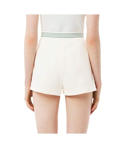 Short blanc femme lacoste runway wool