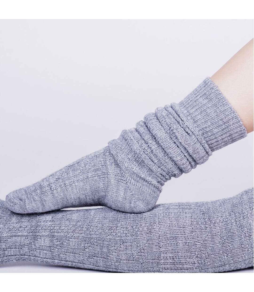 3 Pairs Ladies Extra Long Thigh High Over The Knee Wool Socks-5
