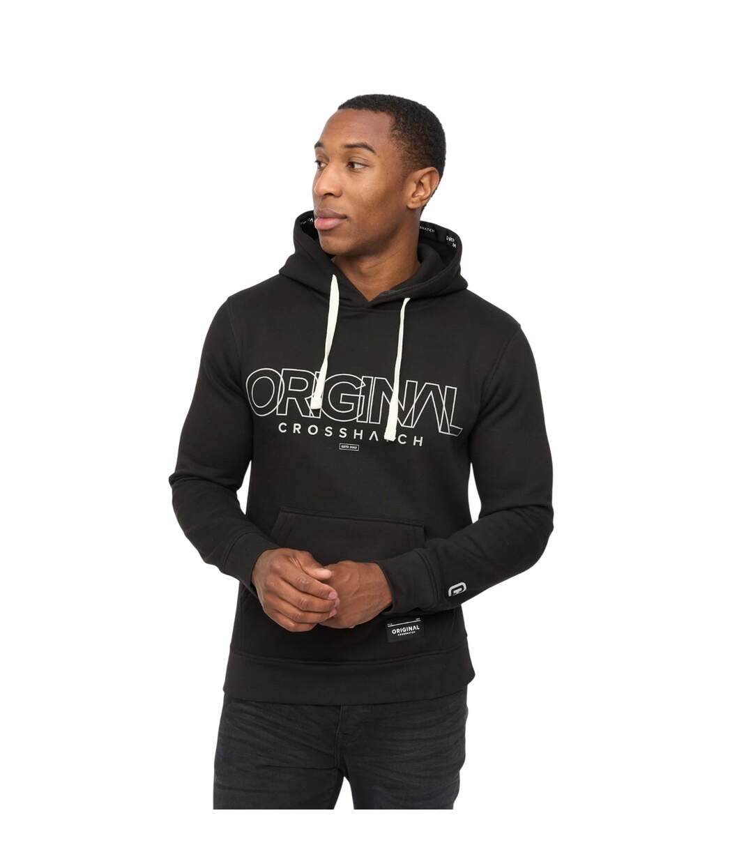 Mens Carrimoore Hoodie Black Crosshatch-4