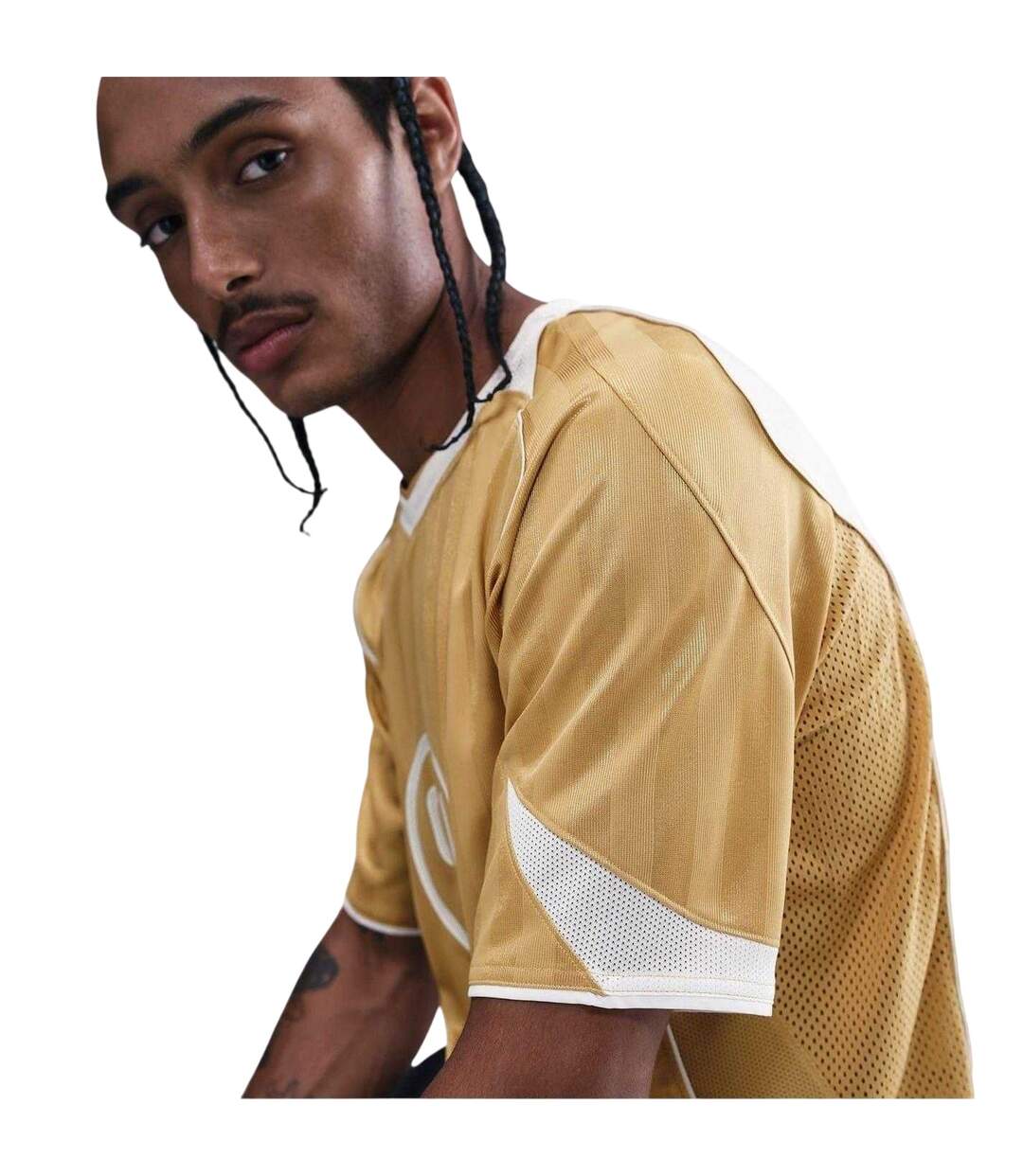 Mens T90 Energy V Neck Short-sleeved Jersey Gold Nike-4