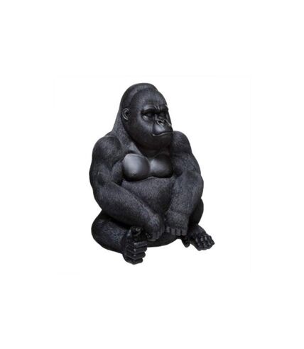 Statue Déco Gorille Assis 46cm Noir