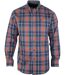 CHALLENGER TEMPETE1 — Chemise à carreaux manches longues bleu et orange : le confort durable en pur coton-3
