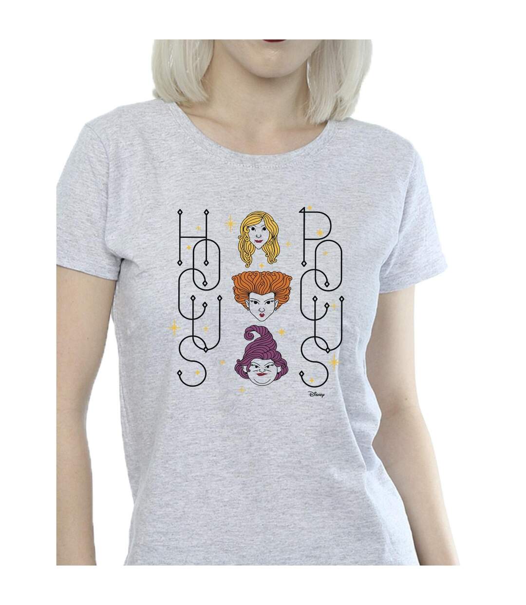 Disney T-shirt en coton Femme/Femme Hocus Pocus Faces (Gris sportif) - UTBI48517-3